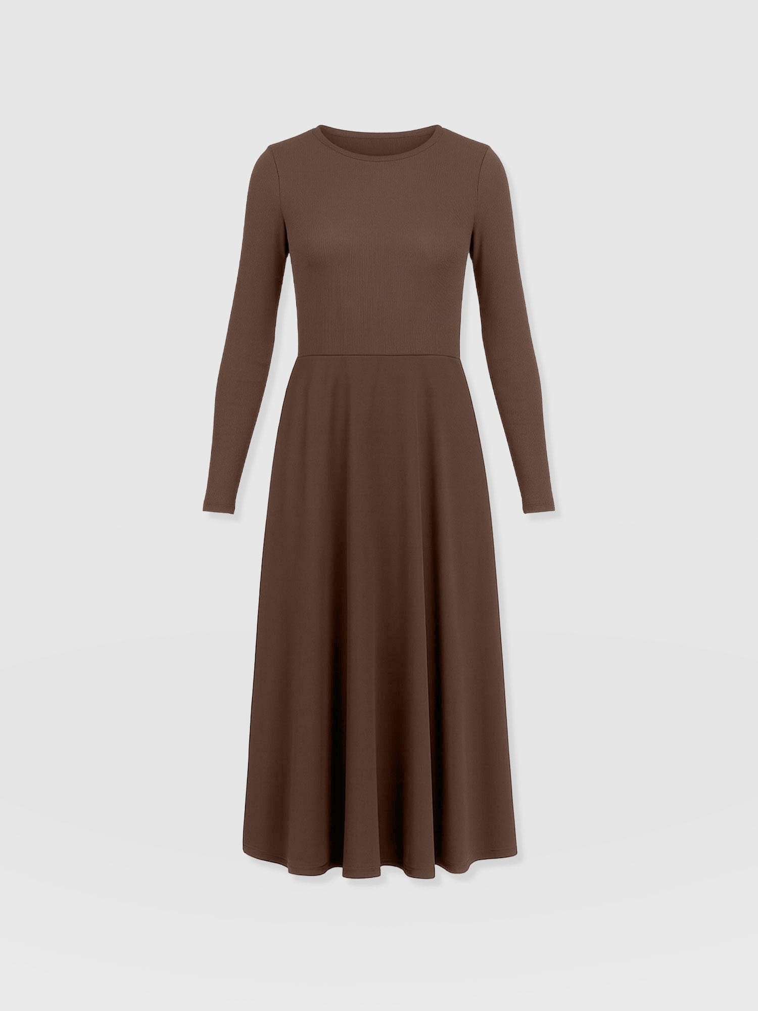 Renee Contrast Long Sleeve Dress - Brown - Women's Dresses | Saint + Sofia® USA